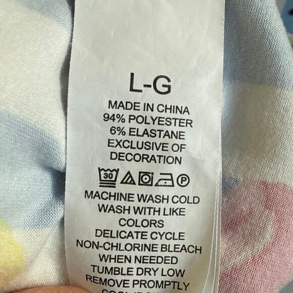 Kate Spade Blue White Stripe Beach Trip Pajama Set Short Sleeve Pant Size Large - Picture 6 of 6